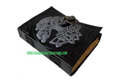 Wholesaler-Tree-Wicca-Wiccan-Antique-Black-Silver-Leather-NeoPagan-Leather-Journal-Spell-B